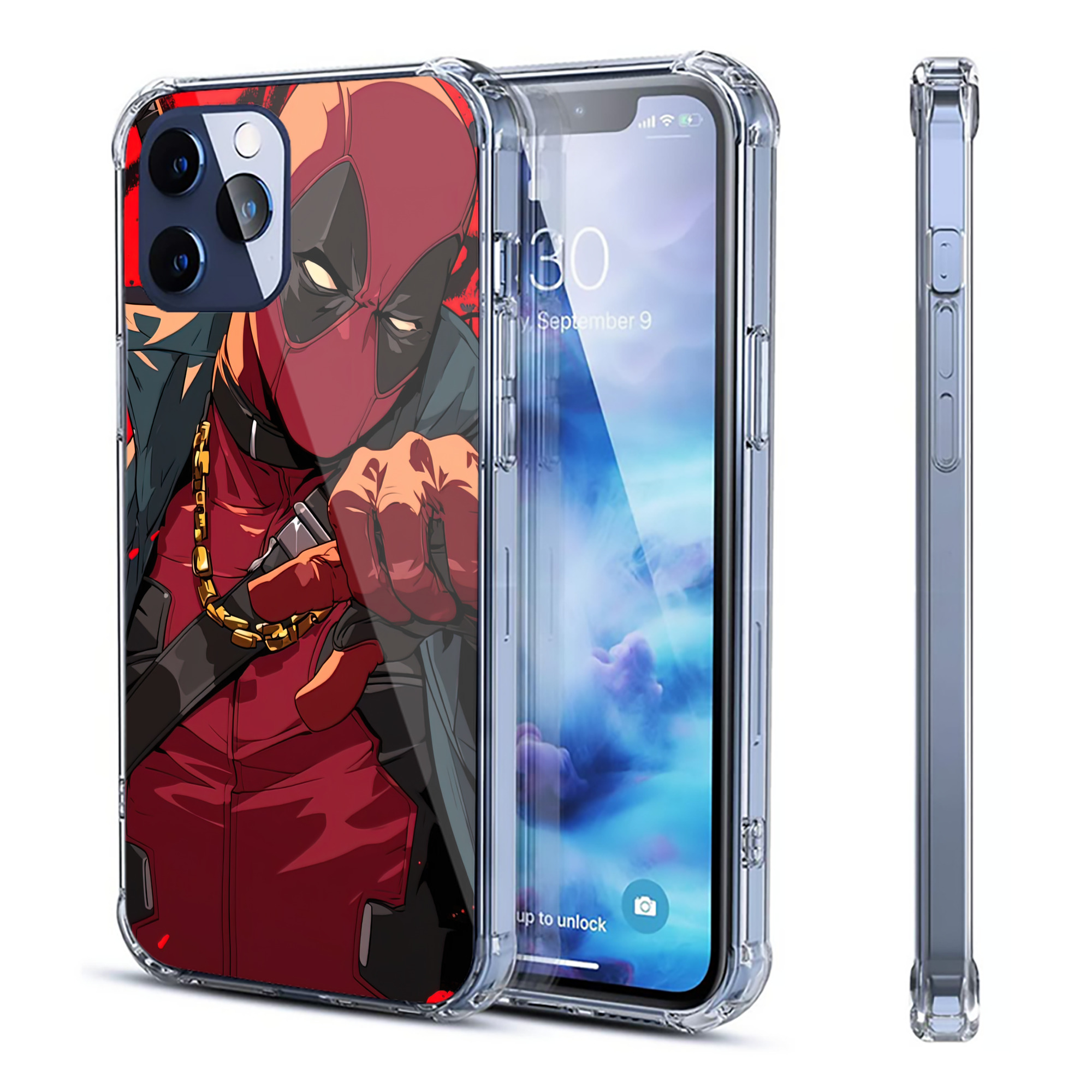 （画像用） Deadpool デッドプール 【iPhone 12シリーズ対応】透明スマホケース（クリアソフトケース）